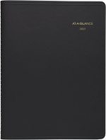AT-A-GLANCE 2023 Weekly Planner, Quarter-Hourly Appointment Book, 8-1/4" x 11", Large, Black (7095005)